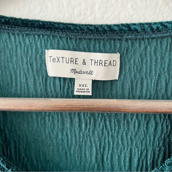Texture & Thread Madewell Green Micropleat Blouse - Picture 4 of 8